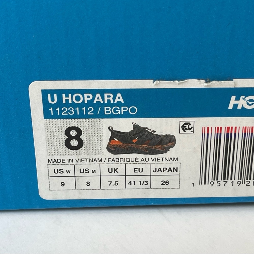NWT Hoka Hopara Hiking Sandal Wet / Dry exploring shoe - blue graphite / orange - Picture 5 of 12